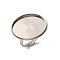 304 Stainless Steel Adjustable Ring Components, Flat Round Pad Ring Settings, Stainless Steel Color, Tray: 25mm, 3mm, Inner Diameter: 17mm