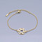 201 Stainless Steel Link Bracelets, for Jewish, with Lobster Claw Clasps, Flat Round with Star of David, Golden, 6-5/8 inch~6-7/8 inch(16.7~17.4cm)