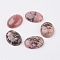 Natural Rhodonite Flat Back Cabochons, Oval, 40x30x8.5mm