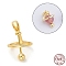 925 Sterling Silver Locket Style Planet Pinch Bails, for Pearl Gemstone Beads, with 925 Stamp, Golden, 14x11mm, Hole: 4x2.5mm
