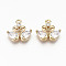 Brass Micro Pave Clear Cubic Zirconia Charms, Nickel Free, Swan Shape, Real 18K Gold Plated, 13x13x3mm, Hole: 1.2mm