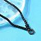 304 Stainless Steel Hexagon Pendant Box Chain Necklaces for Women, Black, 27.91 inch(70.9cm)