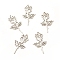 Non-Tarnish 201 Stainless Steel Pendants, Rose, Stainless Steel Color, 27x15x1mm, Hole: 1.5mm