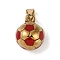 Trendy Necklace Findings 304 Stainless Steel FootBall/Soccer Ball Pendants, Golden, Red, 15x11mm, Hole: 3x6mm
