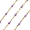 Ion Plating(IP) 304 Stainless Steel Dapped Chains, with Enamel, Soldered, with Spool, Lilac, 11x2~2.5x2~2.5mm, about 32.81 Feet(10m)/Roll
