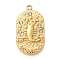 304 Stainless Steel Pendants, with Rhinestone, Oval with Constellation Charm, Real 18K Gold Plated, Scorpio, 25x13x3mm, Hole: 1.8mm
