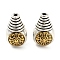 Rack Plating Tibetan Style Alloy 3 Hole Guru Beads, T-Drilled Beads, Gourd, Cadmium Free & Lead Free, Antique Silver & Antique Golden, 16x10x13mm, Hole: 2mm