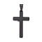 304 Stainless Steel Pendants, Cross, Electrophoresis Black, 37x21x2.5mm, Hole: 8x4.5mm