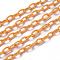 ABS Plastic Cable Chains, Oval, Coral, Link: 13x7~7.5x2mm, 15.35~15.74 inch(39~40cm)/strand