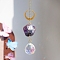 Glass Pendant Decorations, with Metal Finding and Natural Amethyst Chips, for Home Bedroom Hanging Decorations, 350mm