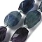 Natural Fluorite Beads Strands, Faceted, Nuggets, 16.5~27.5x9.5~21.5x9.5~21.5mm, Hole: 2mm, about 12~15pcs/strand, 15.16~15.75''(38.5~40cm)
