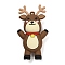 Christmas PVC Big Pendants, Deer, 66x37x21mm, Hole: 2mm