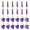 24Pcs 2 Styles Natural Amethyst Pendants, Nuggets & Faceted Bullet Charm, with Stainless Steel Color Plated Stainless Steel Snap On Bails, 15~40x8~20x5~15mm, Hole: 3x4~7.5mm, 12pcs/style