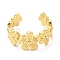 Rack Plating Brass Flower Wrap Open Cuff Rings for Women, Cadmium Free & Lead Free, Real 18K Gold Plated, US Size 7 1/4(17.5mm)