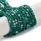 Imitation Jade Glass Beads Strands, Half AB Color Plated, Faceted, Frosted, Rondelle, Dark Green, 2.9~3.3x2mm, Hole: 0.7mm, about 144~150pcs/strand, 35~37cm