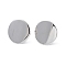 Non-Tarnish 304 Stainless Steel Flat Round Stud Earrings for Women, Stainless Steel Color, 15mm, Pin: 0.8mm