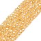 Electroplate Glass Beads Strands, AB Color Plated, Faceted, Rondelle, Light Khaki, 2.9~3.3x2mm, Hole: 0.8mm, about 144~150pcs/strand, 35~37cm