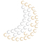 PandaHall Moon Links Charms, 40pcs 3 Holes Moon Dangle Charms Crescent Moon Pendant Brass Connector Charms for Necklace Bracelet Earring Making, Golden & Platinum