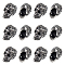 12Pcs Skull Beads Stainless Steel Skeleton Beads Antique Silver Halloween Beads European Beads Large Hole Beads Metal Skull Spacer Beads for Necklace Bracelet Jewelry Making