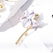 Sleeping Lotus Enamel Pins, Zinc Alloy Enamel Brooches for Backpack Clothes, Lilac, 60x36mm