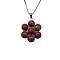 Natural Sesame Jasper Flower Pendant Necklaces, 21.65 inch(55cm)