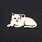 304 Stainless Steel Kitten Pendants, Laser Cut, Lying Cat Shape, Real 18K Gold Plated, 9.5x19x1mm, Hole: 1.2mm