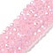 Baking Electroplate Glass Beads Strands, AB Color, Faceted, Round, Flamingo, 6x5mm, Hole: 1mm, about 80~85pcs/strand, 38~40cm