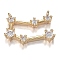 Brass Micro Clear Cubic Zirconia Charms, Long-Lasting Plated, Real 18K Gold Plated, Constellations, Clear, Gemini, 10x14x2.5mm, Hole: 0.7mm