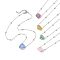 Electroplated Raw Natural Quartz Pendant Necklaces, 304 Stainless Steel Jewelry for Women, Stainless Steel Color, 17.68 inch(44.9cm)