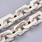Handmade Acrylic Cross Chains, Imitation Gemstone Style, Two Tone Color, Old Lace, 30.5x20.5x3.5mm, about 39.37 inch(1m)/strand