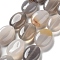 Natural Grey Agate Beads Strands, Flat Oval, 18~18.5x13~13.5x6~6.5mm, Hole: 1.2mm, about 11pcs/strand, 7.76 inch(19.7cm)