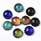 Translucent Glass Cabochons, Color will Change with Different Temperature, Half Round/Dome, Black, 14x8.5mm