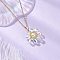 Glass & Glass Pearl Beads Pendants Necklaces for Women, with 304 Stainless Steel Cable Chain, Flower, Clear AB, 17.72 inch(45cm)
