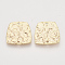 Brass Links connectors, Nickel Free, Trapezoid, Real 18K Gold Plated, Bumpy, 17.5x17.5x1.5mm, Hole: 1.2mm