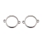 Tarnish Resistant 201 Stainless Steel Links Connectors, Flat Round, Stainless Steel Color, 16x21x1mm, Hole: 1.6mm