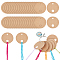 Daisy Flower Pattern Alloy & Glass Pendant Stitch Markers, Locking Stitch Marker with Iron Loose Leaf Ring, and Kraft Paper Thread Winding Boards, Mixed Color, Marker: 7.6x2.8cm, 1pc, Board: 5.5x0.05cm, 100pcs
