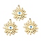 Ion Plating(IP) 316 Surgical Stainless Steel Pendants, with Enamel, Sun with Evil Eye Charm, Real 24K Gold Plated, 22.5x19x3mm, Hole: 1.6mm