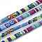 Ethnic Style Cloth Cords, with Cotton Cord Inside, Colorful, 6.5~7x5mm, about 109.36 yards(100m)/bundle
