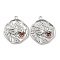 Brass Micro Pave Cubic Zirconia Pendants, Cadmium Free & Nickel Free & Lead Free, Flat Round with Dragon, Camel, 23x20x2mm, Hole: 1.6mm