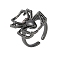 Halloween Spider Brass Rhinestone Open Cuff Rings, for Women, Gunmetal, Spider: 21x20mm