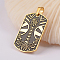304 Stainless Steel Enamel Pendants, Rectangle, Antique Golden, 40x21.5x2mm, Hole: 5x6.5mm