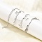 304 Stainless Steel Textured Link Bar Butterfly Charm Tassel Necklaces, Non-Tarnish, Stainless Steel Color, 17.80 inch(45.2cm)