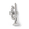 Alloy Pendants, Cadmium Free & Lead Free, Trumpet Charm, Platinum, 51x20x14.5mm, Hole: 3mm