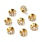 Brass Rhinestone Spacer Beads, Rondelle, Crystal, Golden, 8x3mm, Hole: 4mm