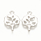 Brass Charms, Cadmium Free & Nickel Free & Lead Free, Fan, Real Platinum Plated, 13.5x10x1mm, Hole: 1mm