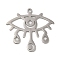 Non-Tarnish 201 Stainless Steel Pendants, Eye, Stainless Steel Color, 27.5x29.5x1mm, Hole: 1.6mm
