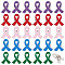 30Pcs 5 Colors Awareness Ribbon Enamel Pin, Platinum Alloy Brooch for Backpacks Clothes Jackets Hats, Mixed Color, 26x21x1.5mm, Pin: 1mm, 6pcs/color