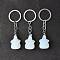 Opalite Keychains, with Iron Keychain Clasps, Ghost, 8cm