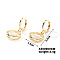 Fashionable Ring Brass Cubic Zirconia Hoop Earrings for Women, Simple and Versatile Earrings Jewelry, Golden, 29x13mm