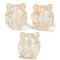 Transparent Spray Paint Glass Beads, Fox, Cornsilk, 15x14x13.5mm, Hole: 1.2mm